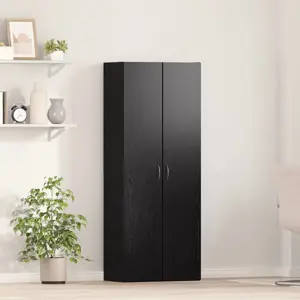 Aukšta juodo ąžuolo spinta - 60 x 32 x 153 cm - Inžinerinė mediena