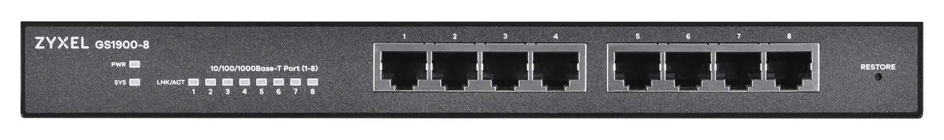 Zyxel GS1900-8, valdomas, L2, Gigabit Ethernet (10/100/1000), dvipusis, montuojamas į stovą