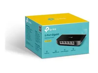 "TP-Link" 5 prievadų gigabitinio stalinio tinklo komutatorius, nevaldomas, Gigabit Ethernet (10/100/1000), dvipusis duomenų perdavimas