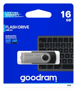 Goodram UTS2, 16 GB, USB Type-A, 2.0, 20 MB/s, Swivel, Black