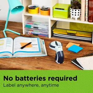 DYMO Omega Embossing Label Maker | Small Label Maker with Turn-Click Wheel and Ergonomic Design | For HomeDIY & Crafting (£/€ÄÖ & Ü), Direct thermal, Blue