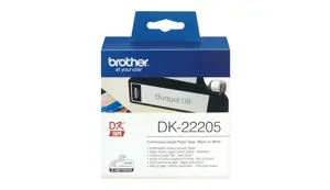 BROTHER DK22205 Endlosetiketten popierius weiss, skirtas QL550 QL500 62mm x 30.48