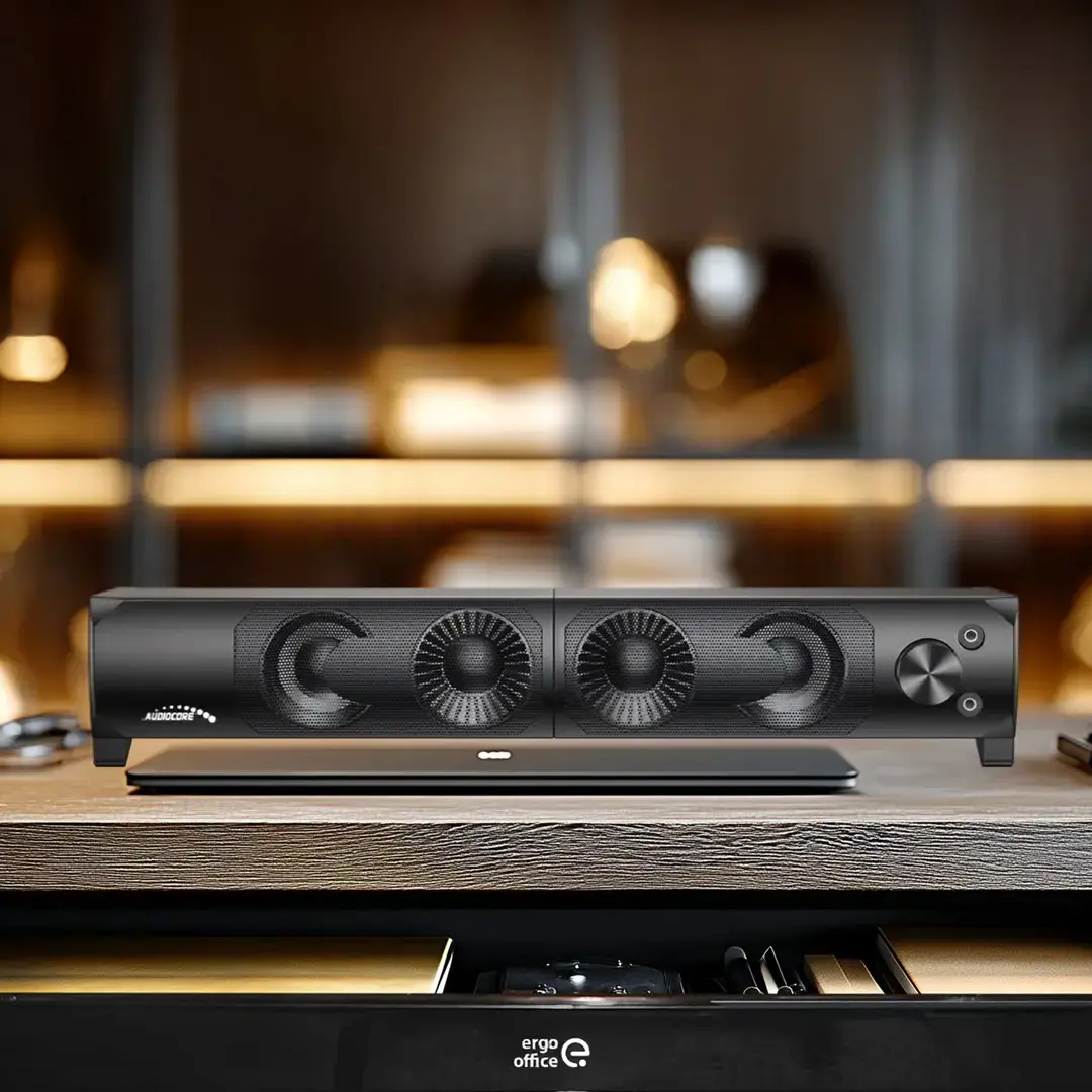 2 in 1 kompiuterio garsiakalbis Soundbar Kompiuterio RGB LED apšvietimas Stereo žaidimų USB 2 x 3W AUX 3,5 mm