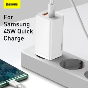 "Baseus GaN2 Lite" greitasis kelioninis įkroviklis USB+C 65W EU White (baltas)
