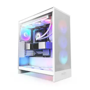 Case NZXT H7 Flow RGB MidiTower ATX EATX MicroATX MiniITX Colour White CM-H72FW-R1