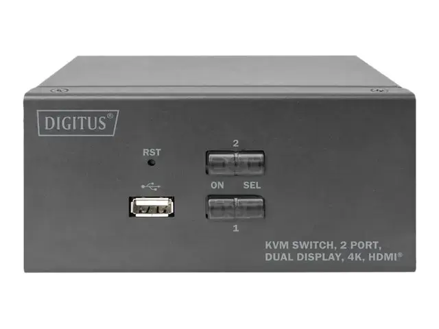DIGITUS KVM perjungiklis 2x2 HDMI 2 prievadai su dviem ekranais 4K/30Hz FreeSync