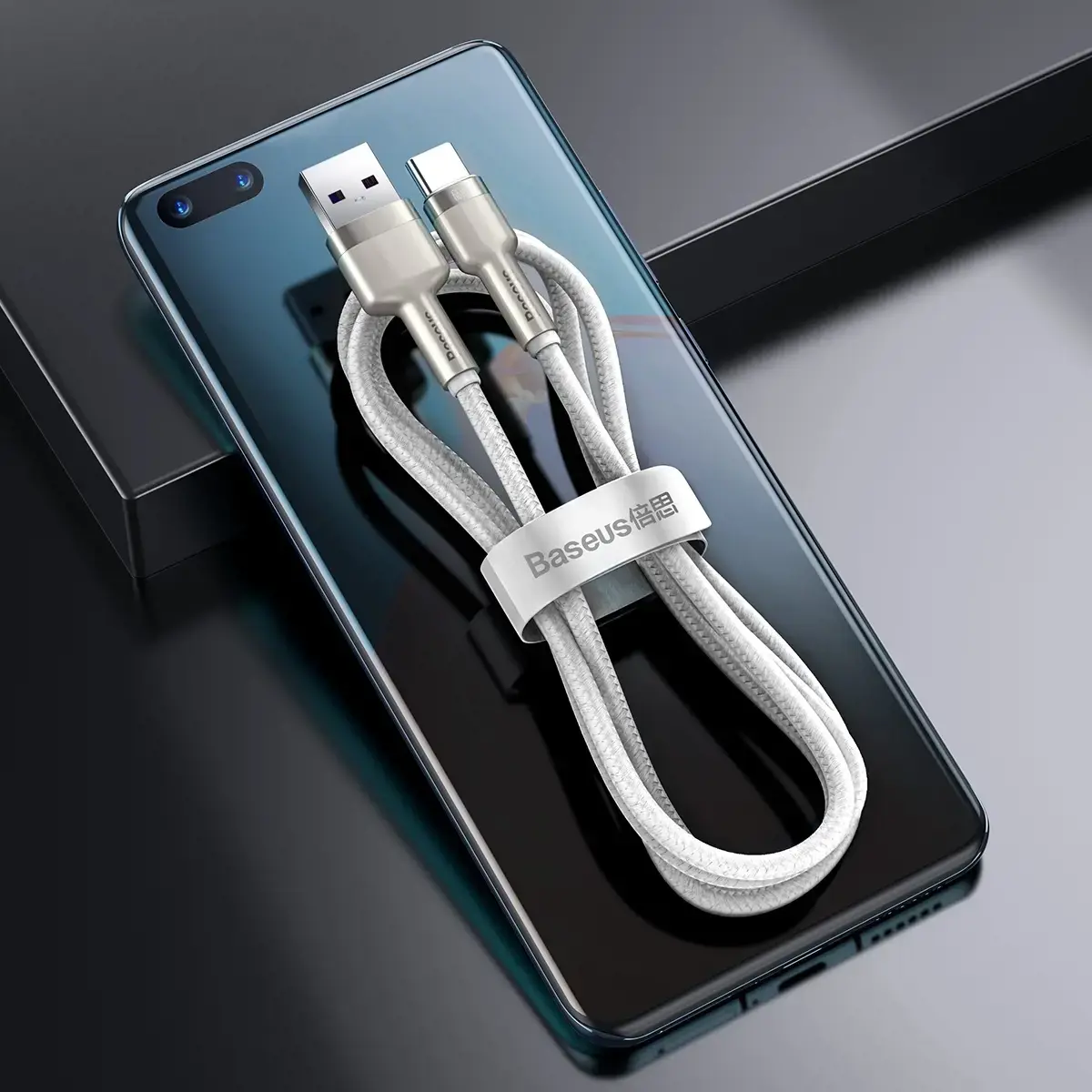USB cable for USB-C Baseus Cafule, 66W, 1m (white)