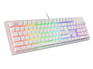 "Genesis THOR 303" žaidimų klaviatūra, RGB LED apšvietimas, JAV, balta, laidinė, rudas jungiklis