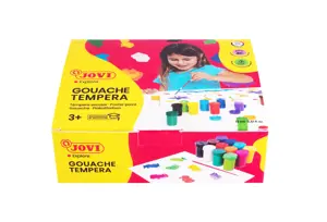 Guašas JOVI TEMPERA, 15ml, 12 spalvų rinkinys su teptuku
