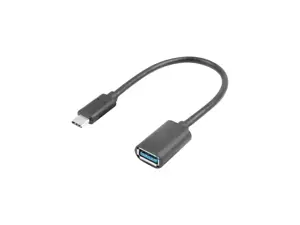 LANBERG AD-UC-UA-04 "Lanberg" adapteris USB TYPE-C(M) - USB Type-A (F) 15 cm juodas