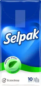 Vienkartinės nosinaitės SELPAK Menthol, 4 sluoksnių,10x10vnt