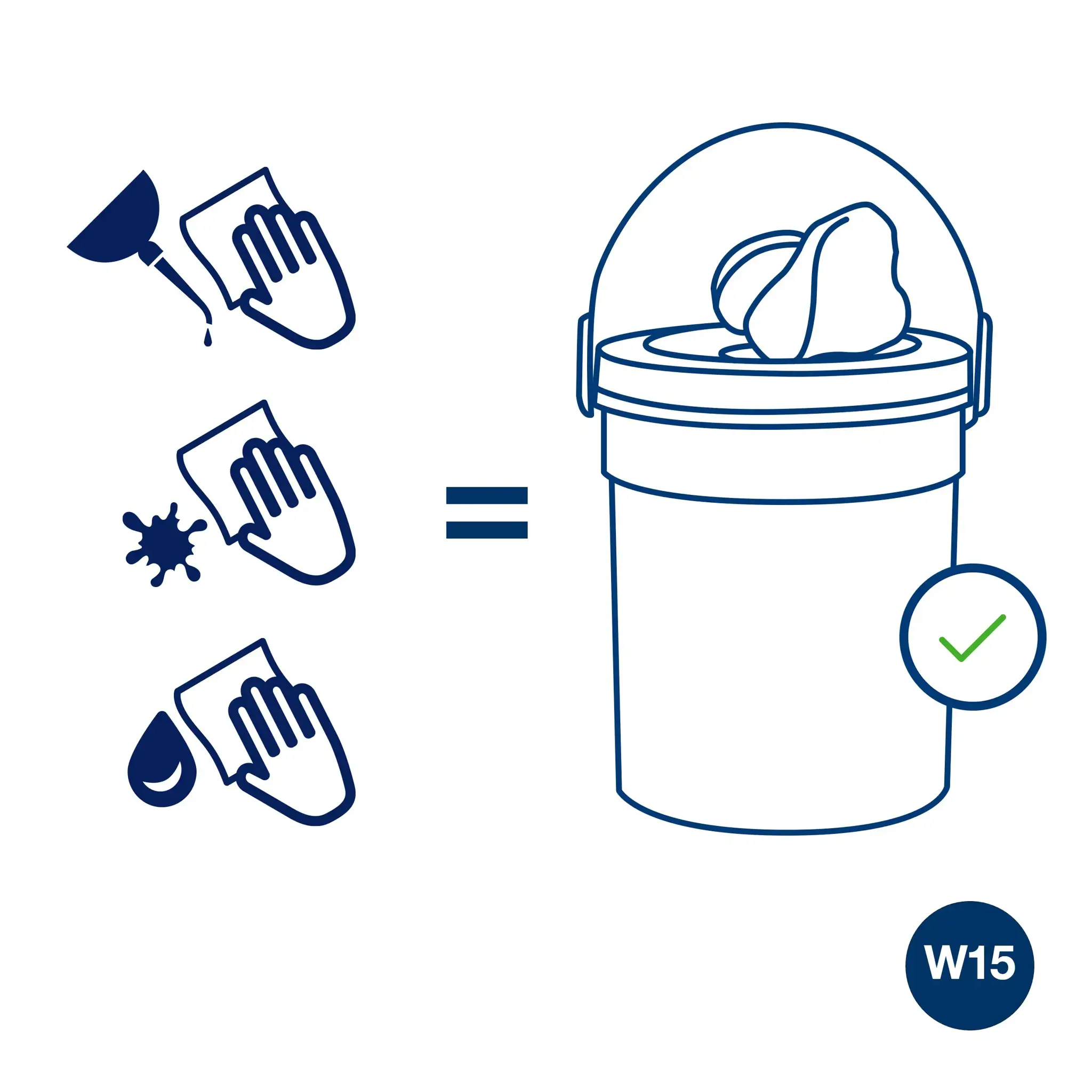 Drėgnos servetėlės paviršiams TORK 190594, kibirėlyje, 58 vnt., 27 x 27 cm, balta sp.