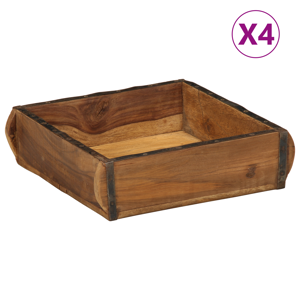 Padėklai 4 vnt 31x29x10 cm Išskirtinė mediena