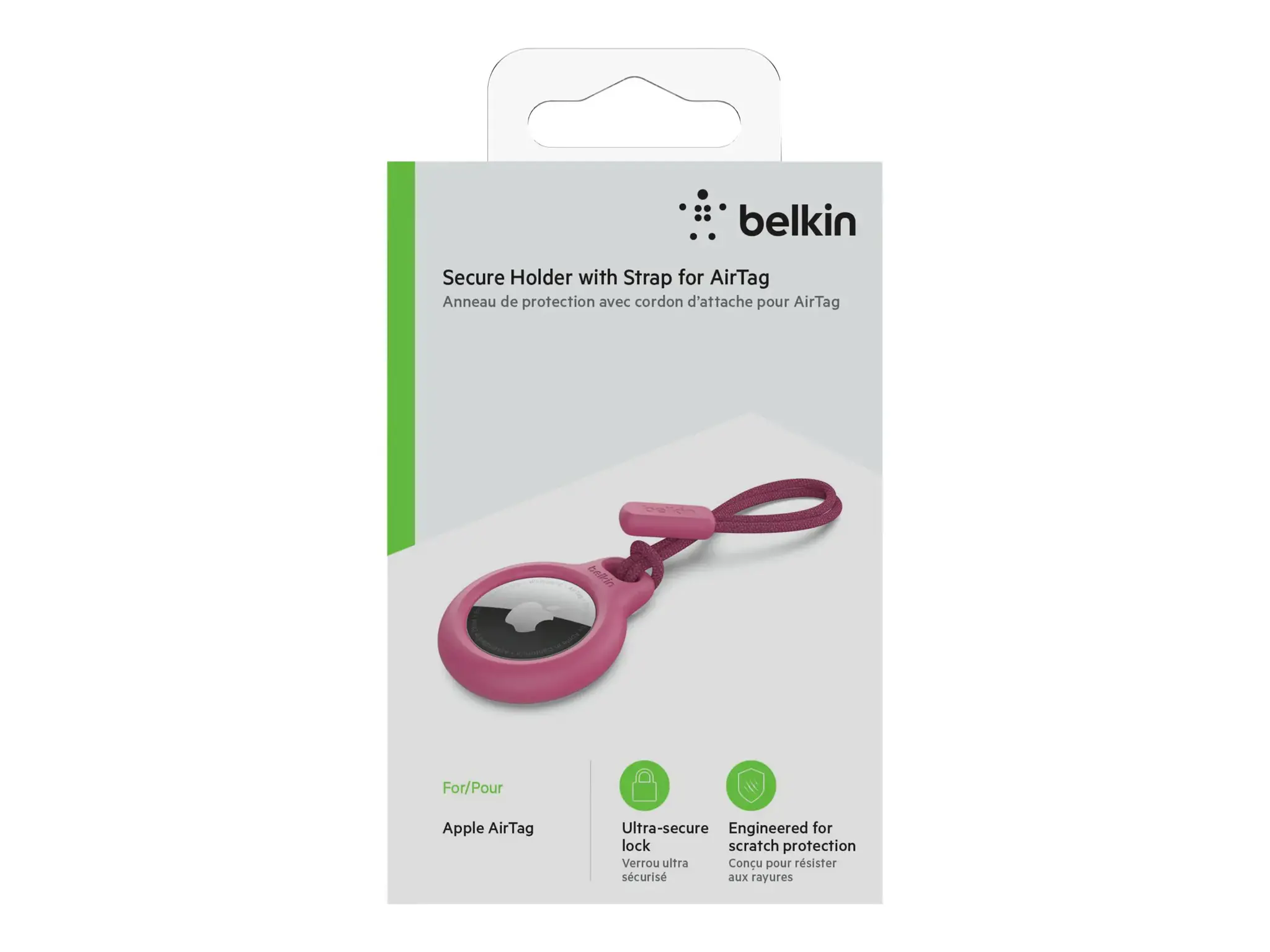 Belkin F8W974btPNK, Raktų ieškiklio dėklas, rožinis, atsparus įbrėžimams, 1 vnt., AirTag