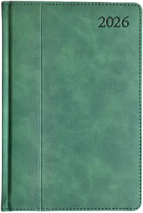 Kalendorius PREMIER PLUS 2026, PU, A5, žalia