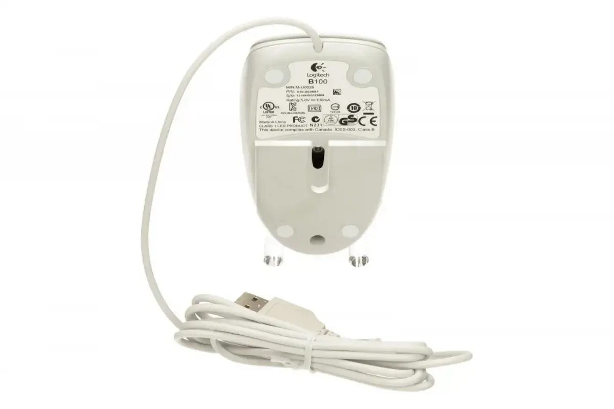 LOGITECH B100 optinė pelė balta USB verslui