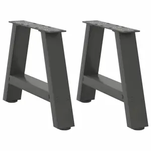 Kavos staliuko kojelės, 2 vnt., antracito spalvos, 40x(30-31) cm, plienas
