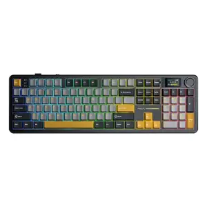 F108 Pro Gray+Orange+Deep Gray Reaper Switch RGB Keyboard by AULA