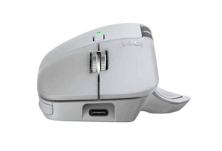 Logitech MX Master 4 Belaidė pelė RF Wireless + Bluetooth, 8000 DPI, Pale Grey
