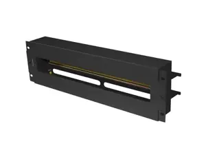 Voltage distribution panel 3U 19 inches with DIN ts-35 rail, black