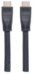 Manhattan HDMI Cable with Ethernet (CL3 rated, suitable for In-Wall use), 4K@60Hz (Premium High Speed), 10m, Male to Male, Black, Ultra HD 4k x 2k, In-Wall rated, Fully Shielded, Gold Plated Contacts, Lifetime Warranty, Polybag, 10 m, HDMI Type A (Standard), HDMI Type A (Standard), 3D, 10.2 Gbit/s, Black