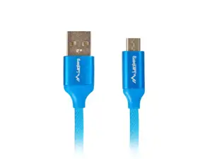 LANBERG CA-USBM-20CU-0010-BL kabelis "Premium Quick Charge 3.0", USB Micro-B(M)->A(M) 1M mėlynas