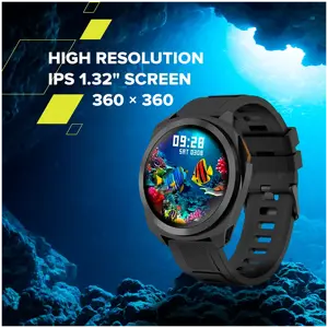 CANYON Maverick SW-83,Smart Watch, Realtek 8762DT, IPS1.32'' 360x360, ARM Cortex-M4F,RAM192KB/ROM128MB, 400mAh 3.8v,GPS,128 Sport modes,IP68,STRAVA support,Real-Time Heart Rate & SpO2, black case & silicone strap 46*45.4mm 259*20mm, black