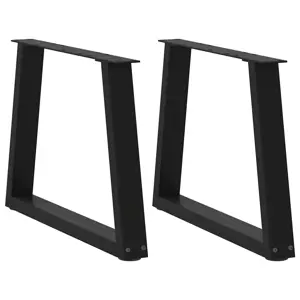 Kavos staliuko kojelės, V formos, 2 vnt., juodos, 60x(42-43,3) cm, plienas