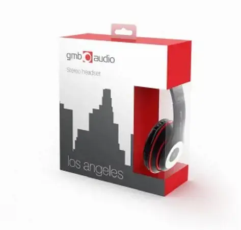 GEMBIRD MHS-LAX-B Gembird mikrofonas ir stereo ausinės Los Andželas su garsumo reguliatoriumi, juodos spalvos