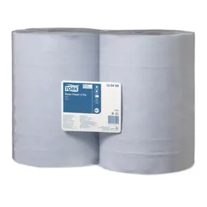 Mėlynas dvisluoksnis popierius TORK, W1, 128408, 2 sl. 36.9cm x 340m