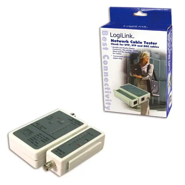 LOGILINK WZ0011 LOGILINK - RJ45 ir BNC kabelių testeris su nuotoliniu įrenginiu