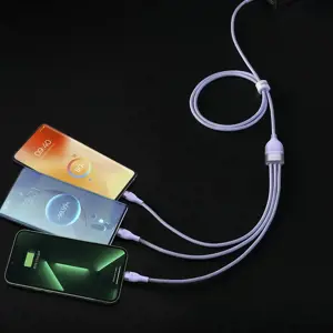 Baseus Flash Series II USB Type C | USB Type A cable - USB Type C | Lightning | micro USB 100 W 1.2 m purple (CASS030105)