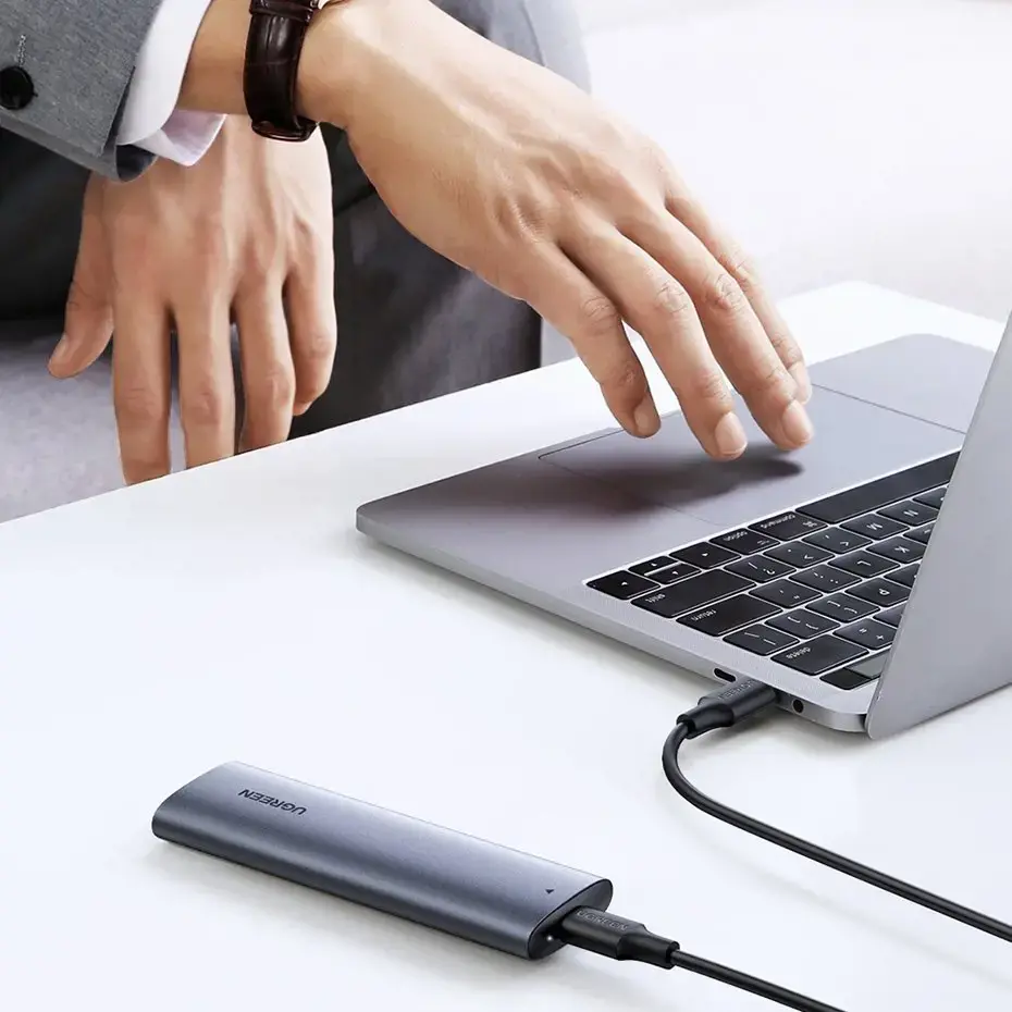 Ugreen 10902, SSD enclosure, M.2, M.2, PCI Express, 10 Gbit/s, USB connectivity, Grey