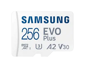 Samsung EVO Plus, 256 GB, MicroSDXC, Class 10, UHS-I, 130 MB/s, 130 MB/s