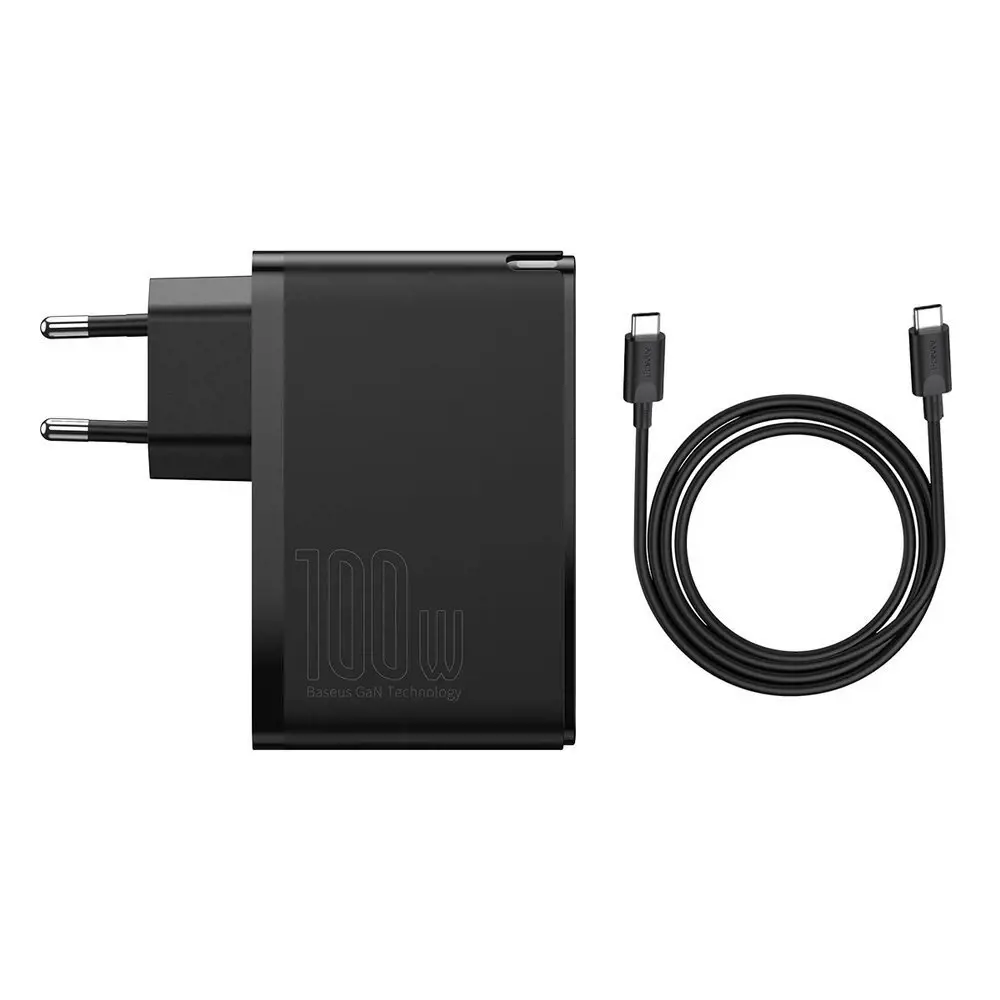 "Baseus GaN2 Pro" greitasis įkroviklis 100 W USB / C tipo USB greitasis įkrovimas 4+ Power Delivery Black (juodas)