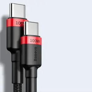 Baseus Cafule PD2.0 100W greitasis įkrovimas USB C tipo kabeliui (20V 5A)2m pilka+juoda (Pilka + Ju…