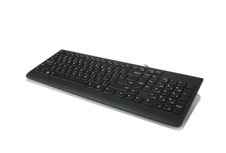 Lenovo 300, Full-size (100%), Wired, USB, QWERTY, Black, Mouse included