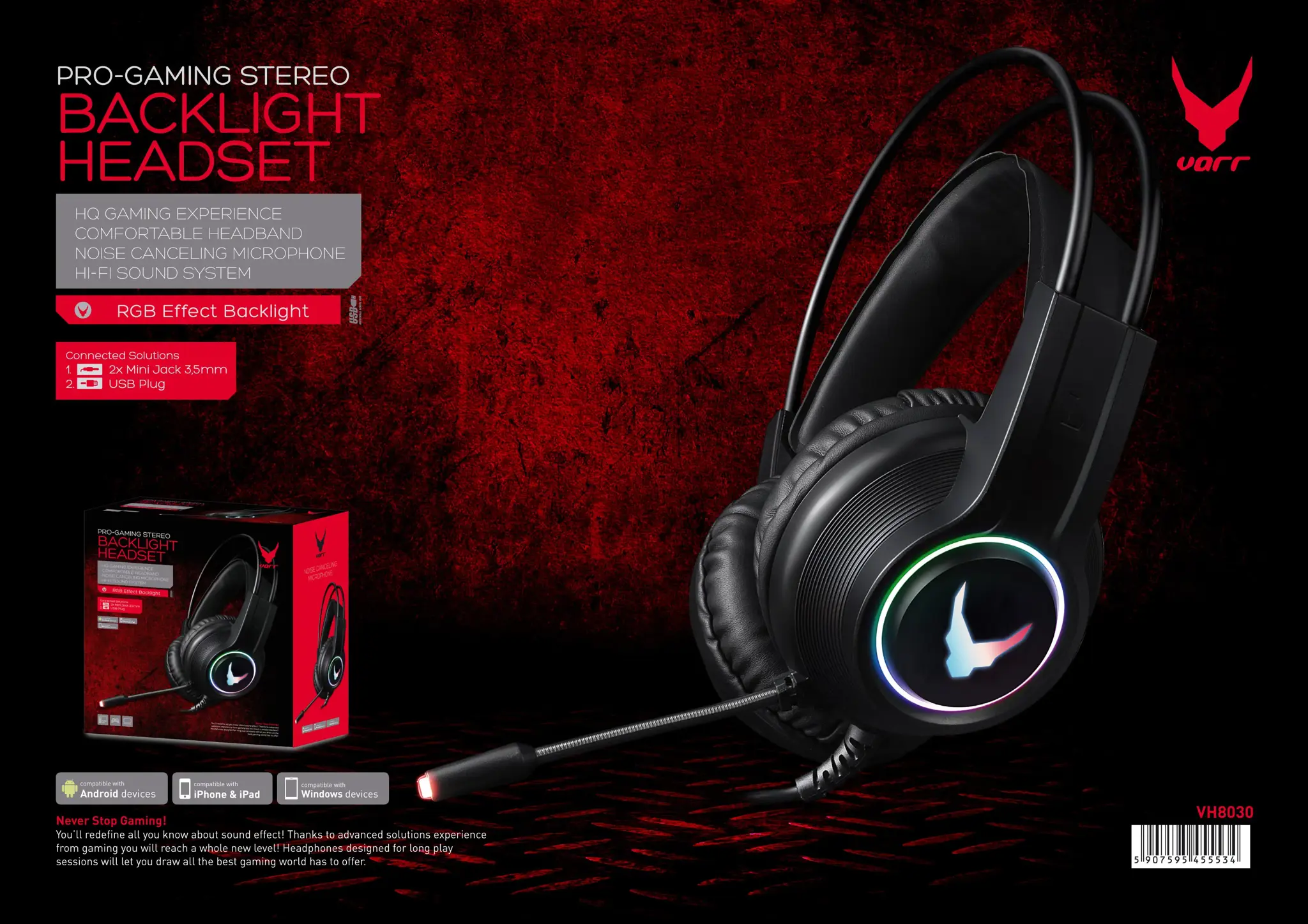 Omega Varr headset VH8030, black