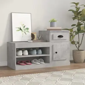 Spintelė batams, betono pilka, 100x42x60cm, apdirbta mediena