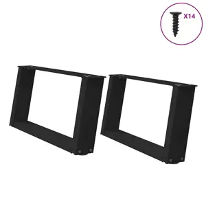 Kavos staliuko kojelės, 2 vnt., juodos, 70x(30-31) cm, plienas, U formos