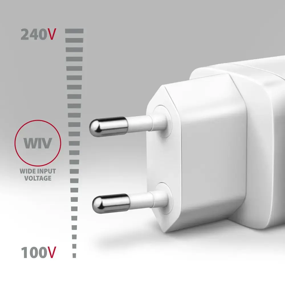 "Axagon Sil" sieninis įkroviklis su 2 prievadais (USB-A + USB-C), PD3.0/QC4+/PPS/AFC/Apple. 30 W bendra galia.