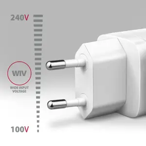 "Axagon Sil" sieninis įkroviklis su 2 prievadais (USB-A + USB-C), PD3.0/QC4+/PPS/AFC/Apple. 30 W bendra galia.
