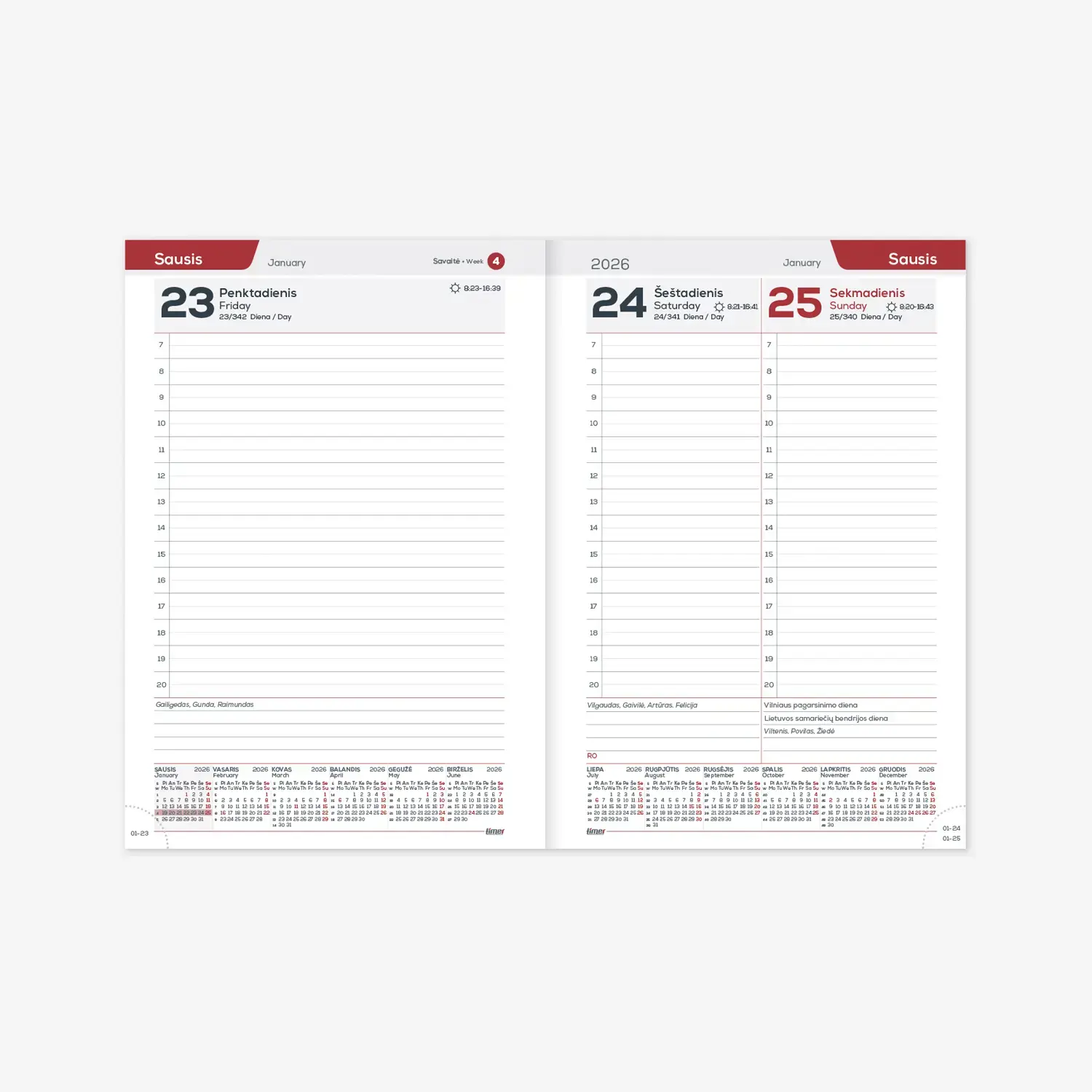 Kalendorius MANAGER Day 2026, A5, PU, Camouflage