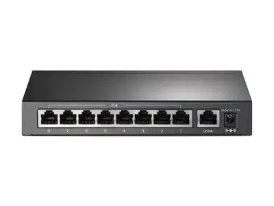 "TP-Link" 9 prievadų 10/100 Mbps stalinis komutatorius su 8 prievadais PoE+, nevaldomas, Fast Ethernet (10/100), maitinimas per Ethernet (PoE)