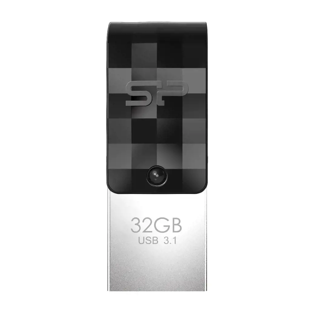 "Silicon Power Mobile C31", 32 GB, A tipo USB / C tipo USB, 3.2 Gen 1 (3.1 Gen 1), pasukamas, 3,3 g, juodas, sidabrinis