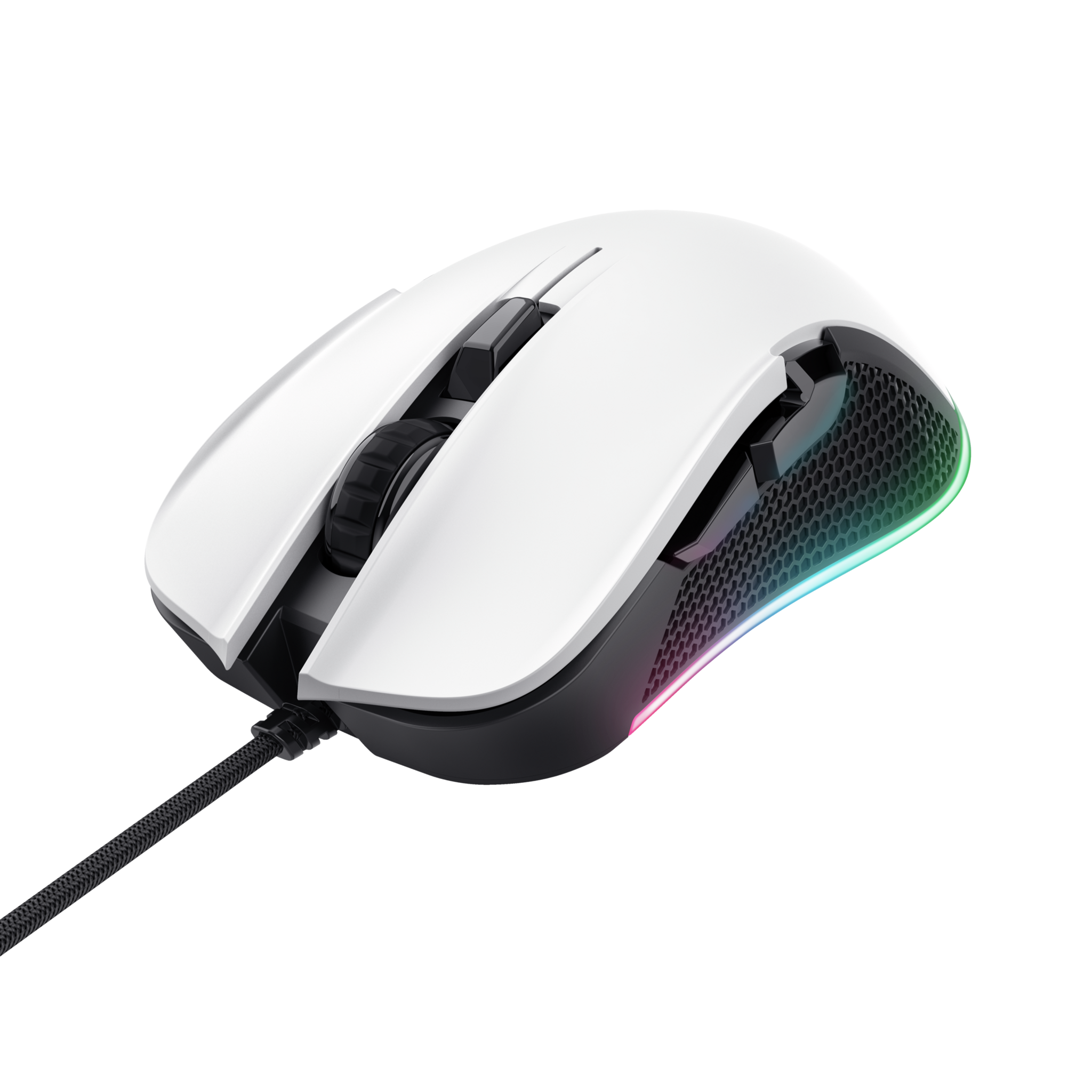 Trust GXT 922 Ybar, Right-hand, Optical, USB Type-A, 7200 DPI, Black, White