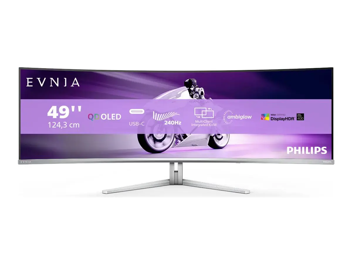 Philips Evnia 8000 49M2C8900/00, 124.2 cm (48.9"), 5120 x 1440 pixels, Dual QHD, QDOLED, 0.03 ms, White