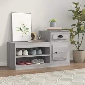 Spintelė batams, pilka ąžuolo, 100x42x60cm, apdirbta mediena