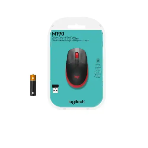 LOGITECH M190 Viso dydžio belaidė pelė - RED - EMEA