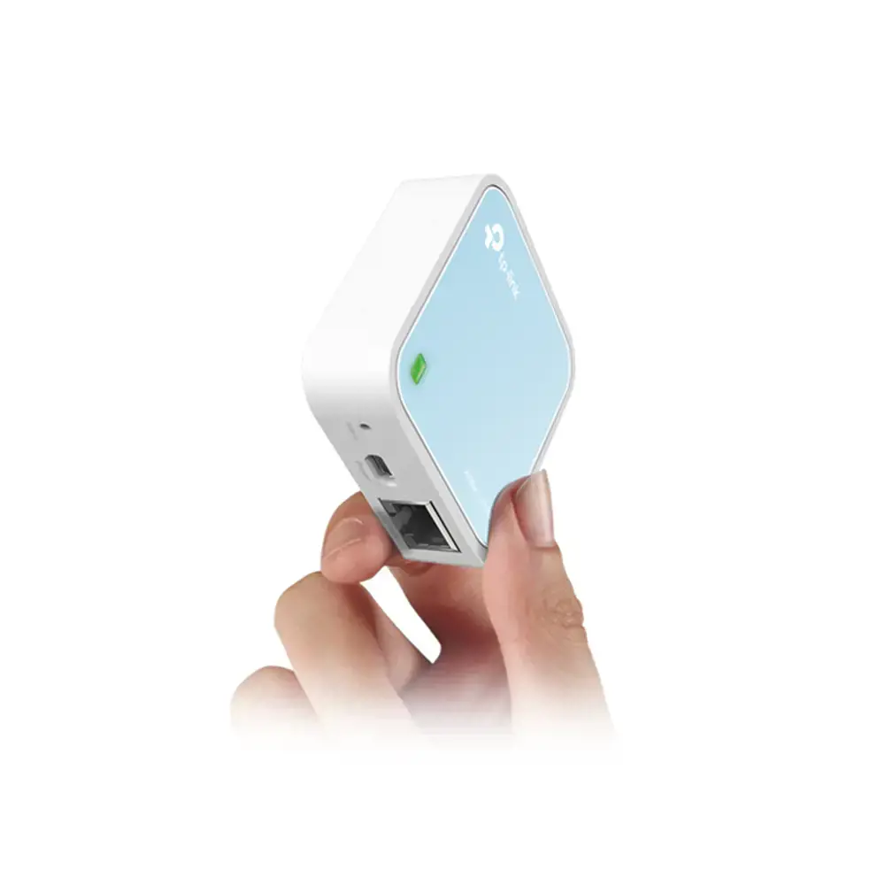TP-Link TL-WR802N, Wi-Fi 4 (802.11n), Single-band (2.4 GHz), Ethernet LAN, Blue, White, Portable router